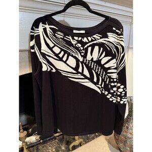 Chico’s Black And White Sweater Size XL